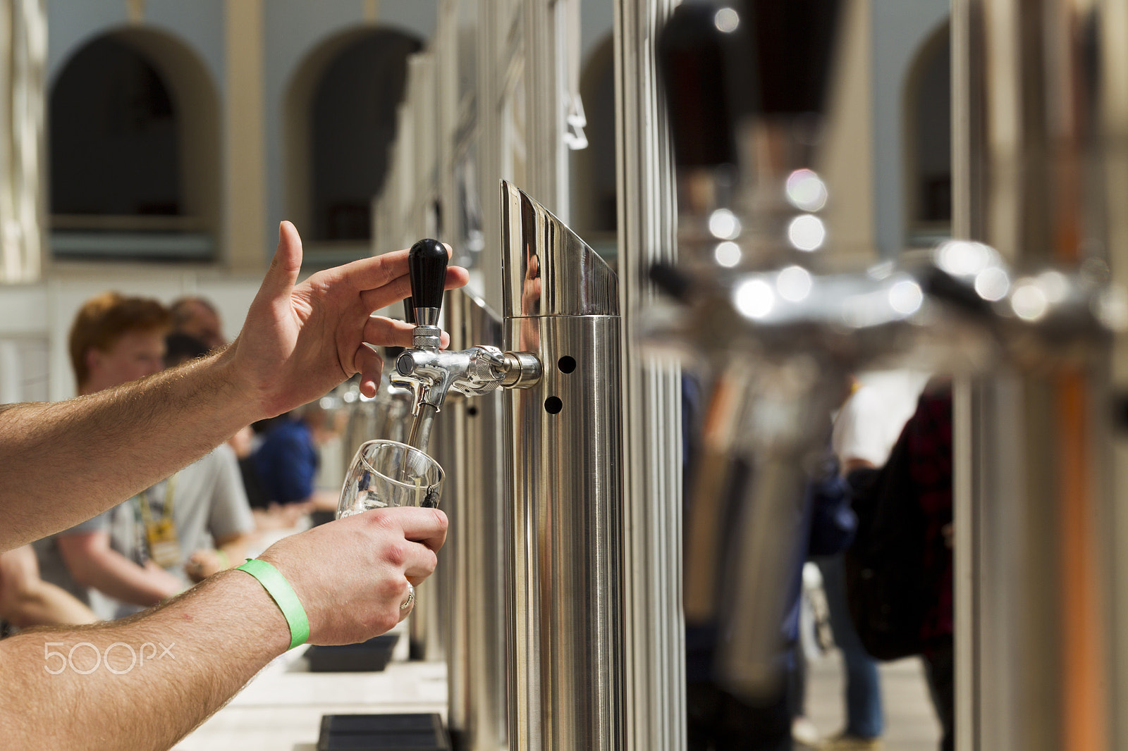 Canon EOS-1D Mark IV sample photo. Bright metal beer tap photography