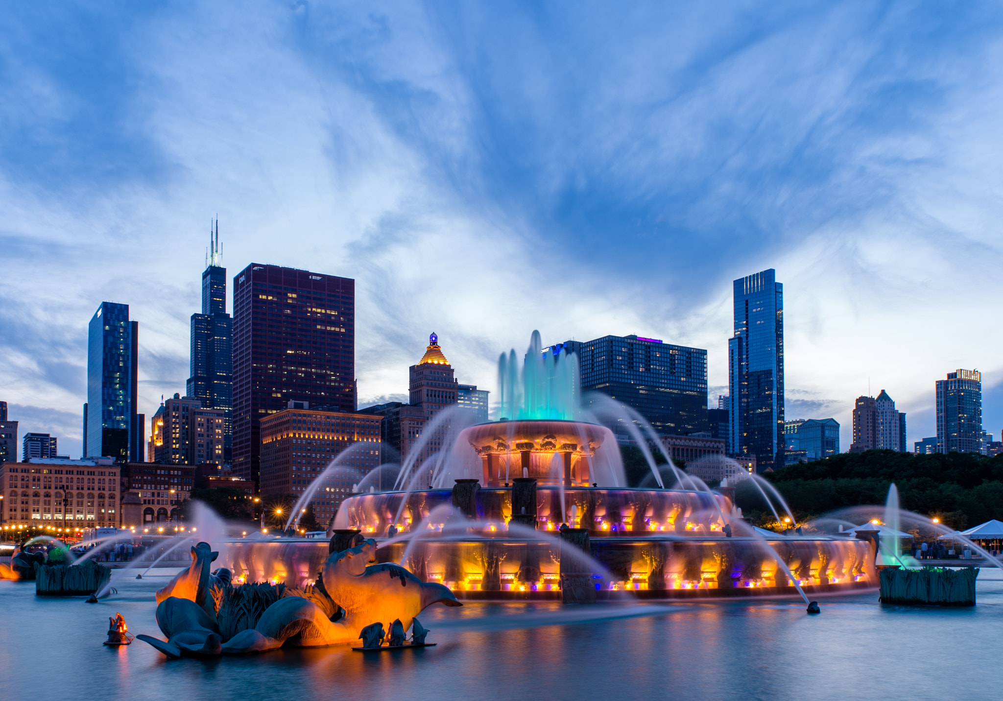 Nikon Df sample photo. Buckingham fountain, chicago photography