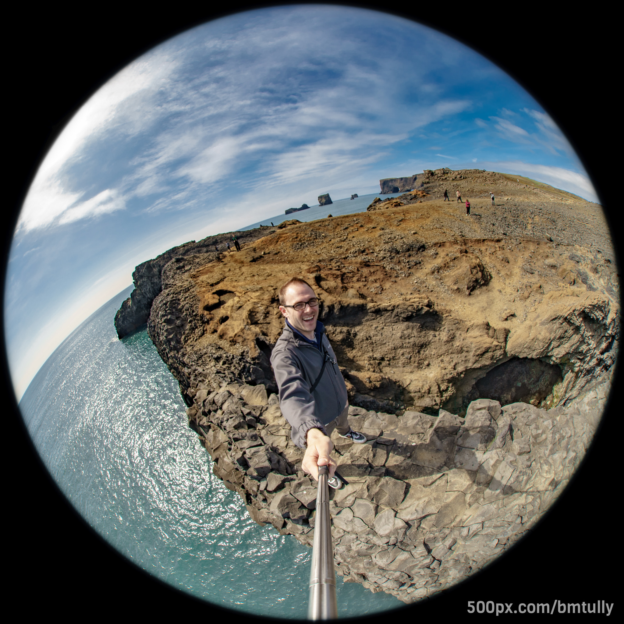 Sony a7 II + Canon EF 8-15mm F4L Fisheye USM sample photo. Cliffside selfie photography