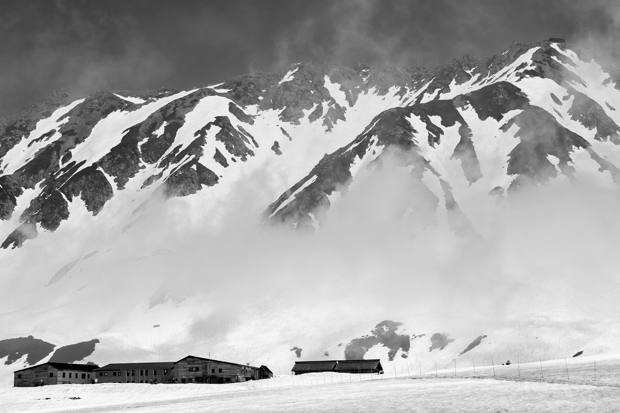 Fujifilm XC 16-50mm F3.5-5.6 OIS II sample photo. Japanese alps in b/w photography