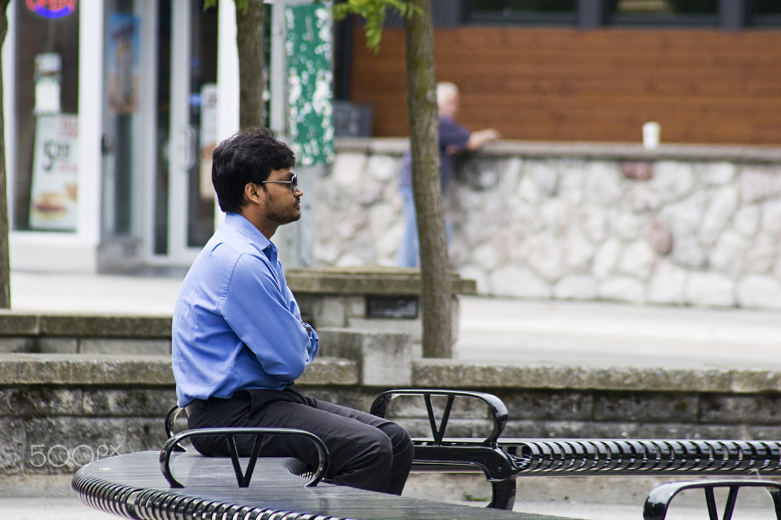 Canon EF 75-300mm f/4-5.6 USM sample photo. Bench photography