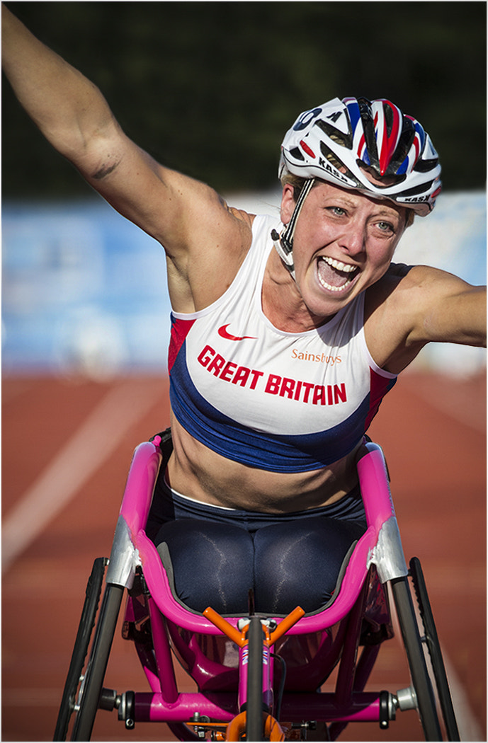 Nikon D3S + Nikon AF-S Nikkor 300mm F2.8G ED-IF VR sample photo. Ipc athletics wheelchair winner photography