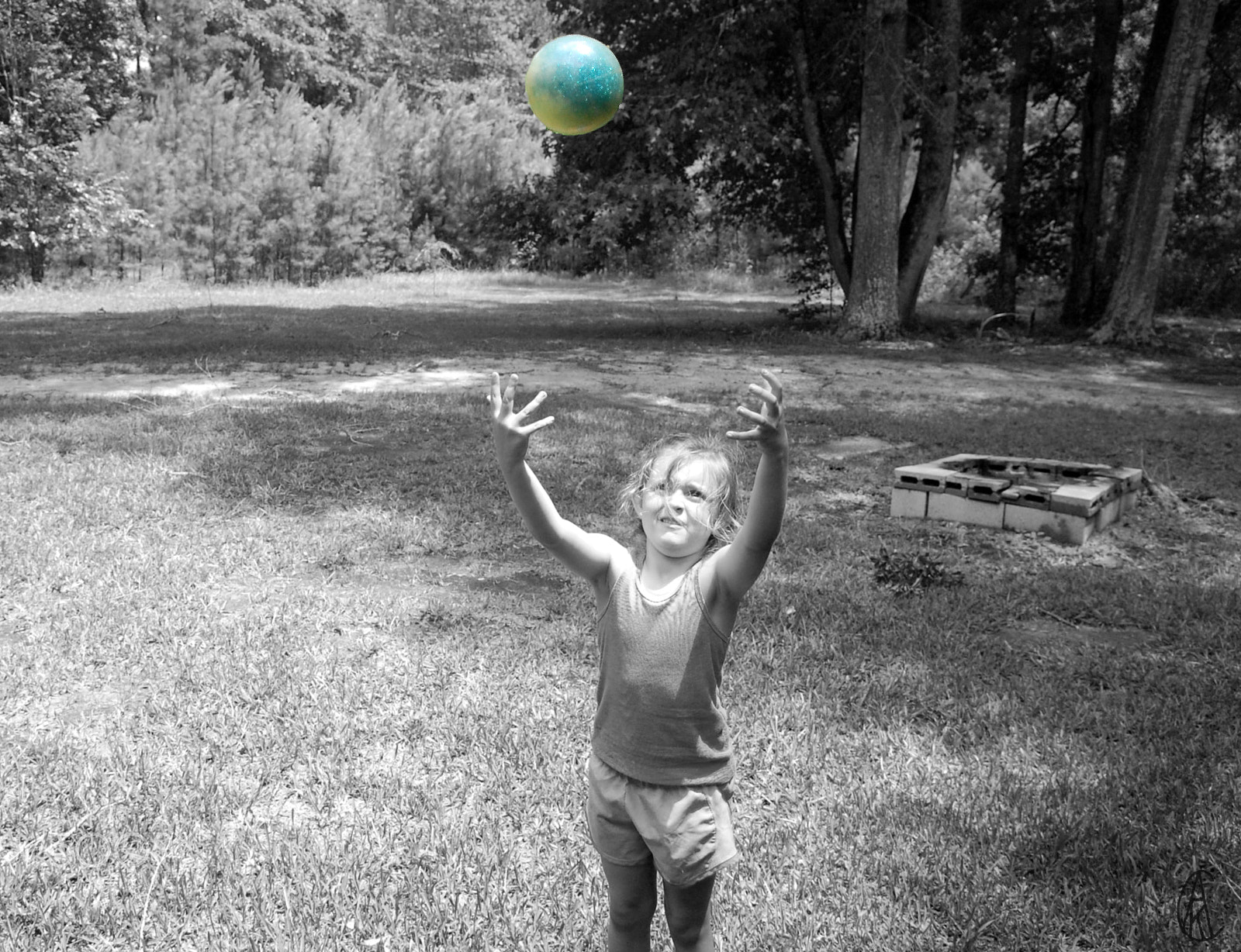 Nikon D40 sample photo. Girl and ball photography