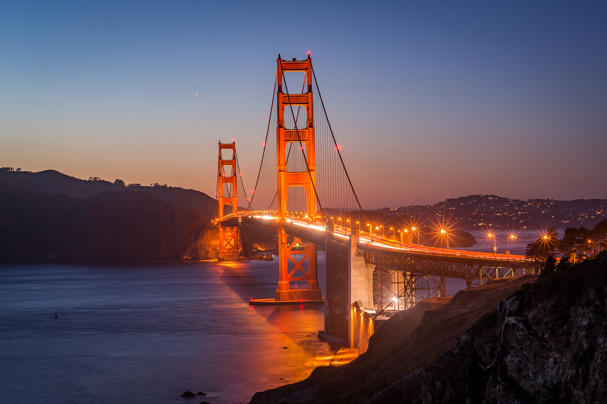 Sony Alpha NEX-5R + E 50mm F1.8 OSS sample photo. Sunset over golden gate bridge photography
