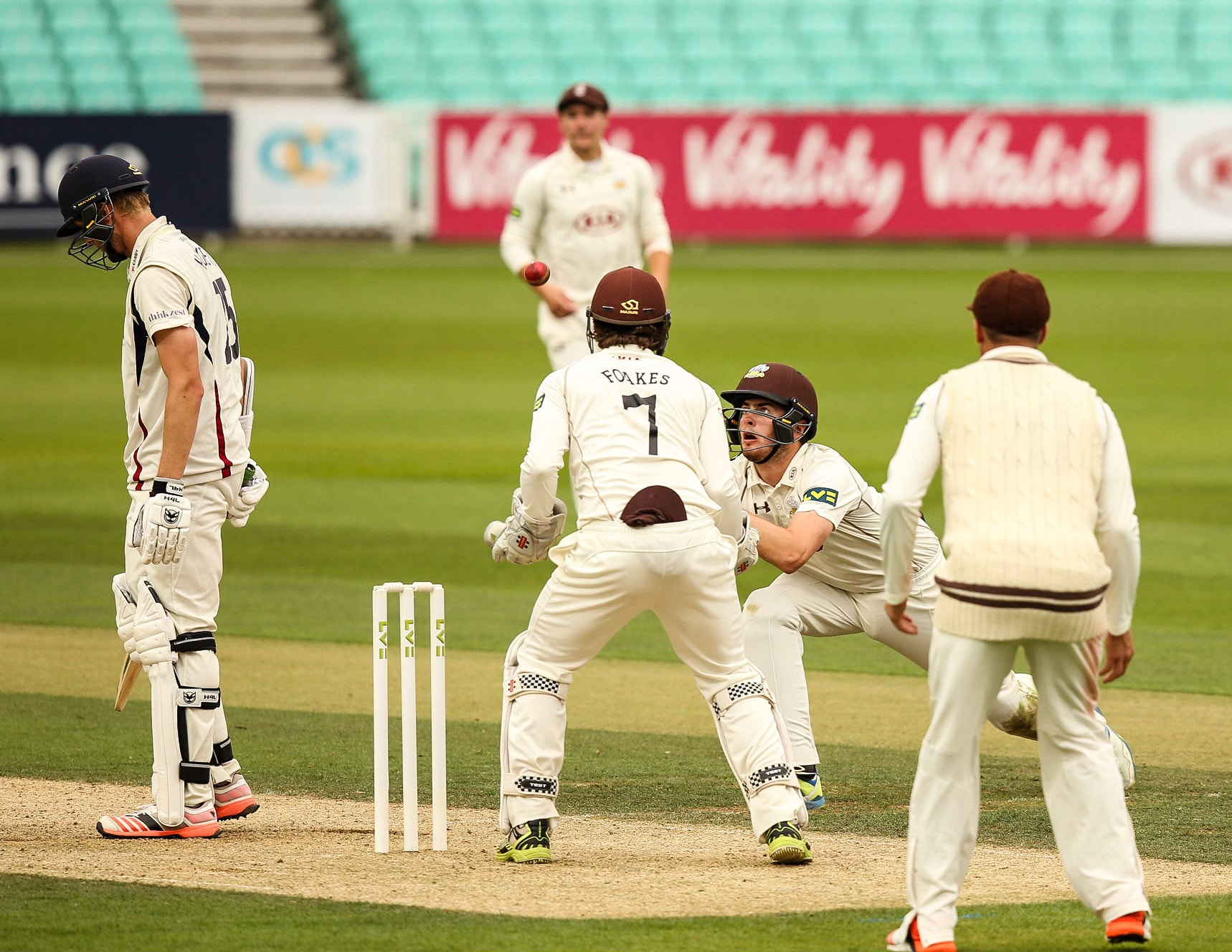 Canon EOS 6D + Canon EF 400mm F2.8L IS II USM sample photo. Surrey v kent 2015, oval cricket ground photography