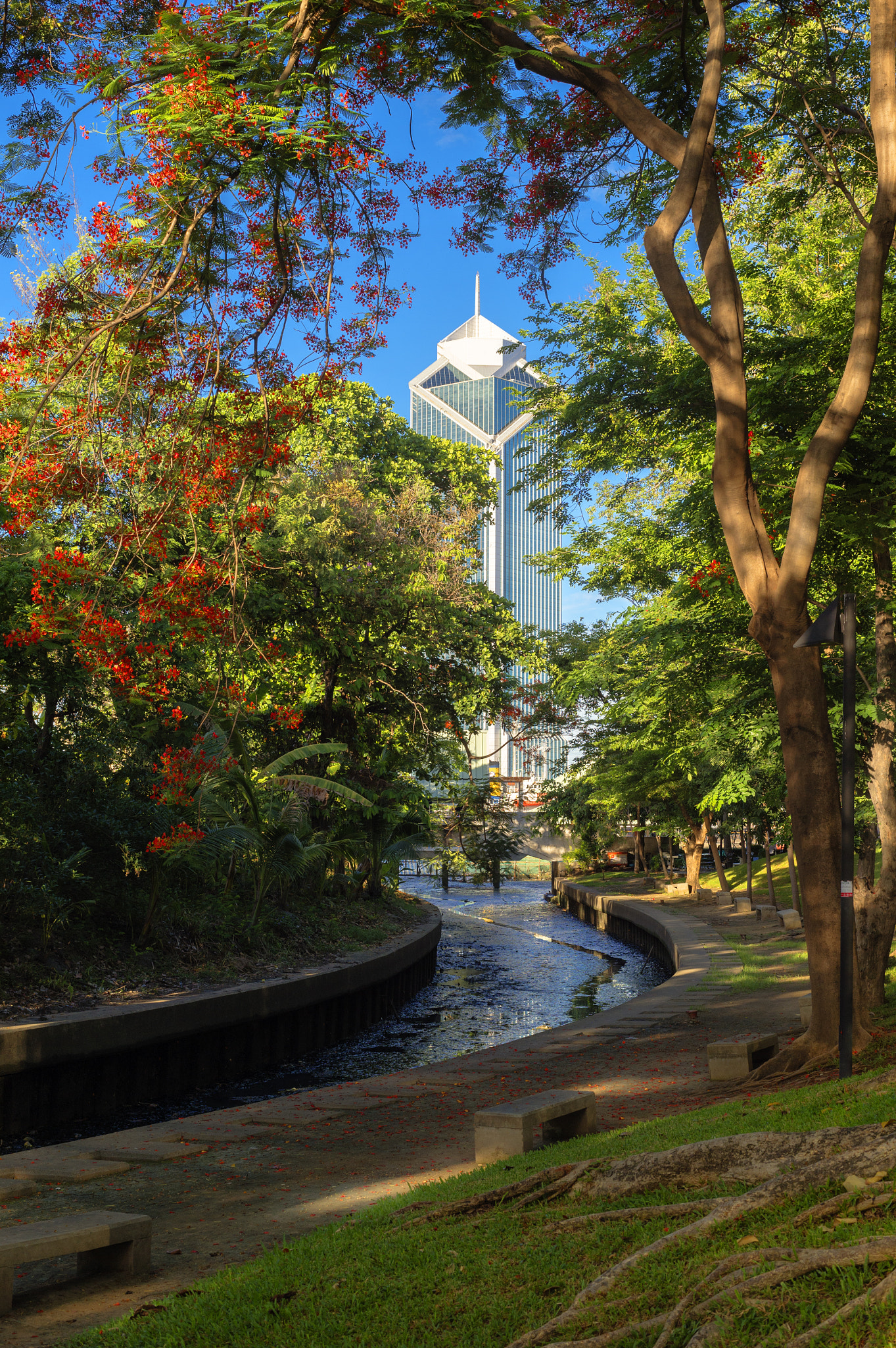 ZEISS Planar T* 50mm F1.4 sample photo. Park and building photography