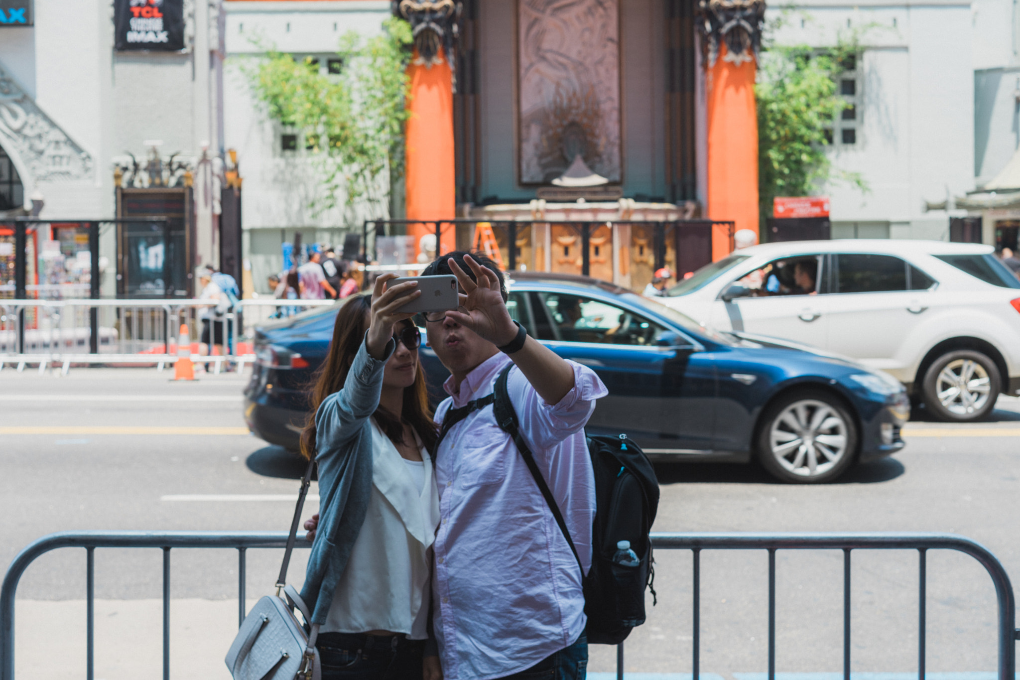 E 50mm F2 sample photo. Selfies at the chinese theatre photography