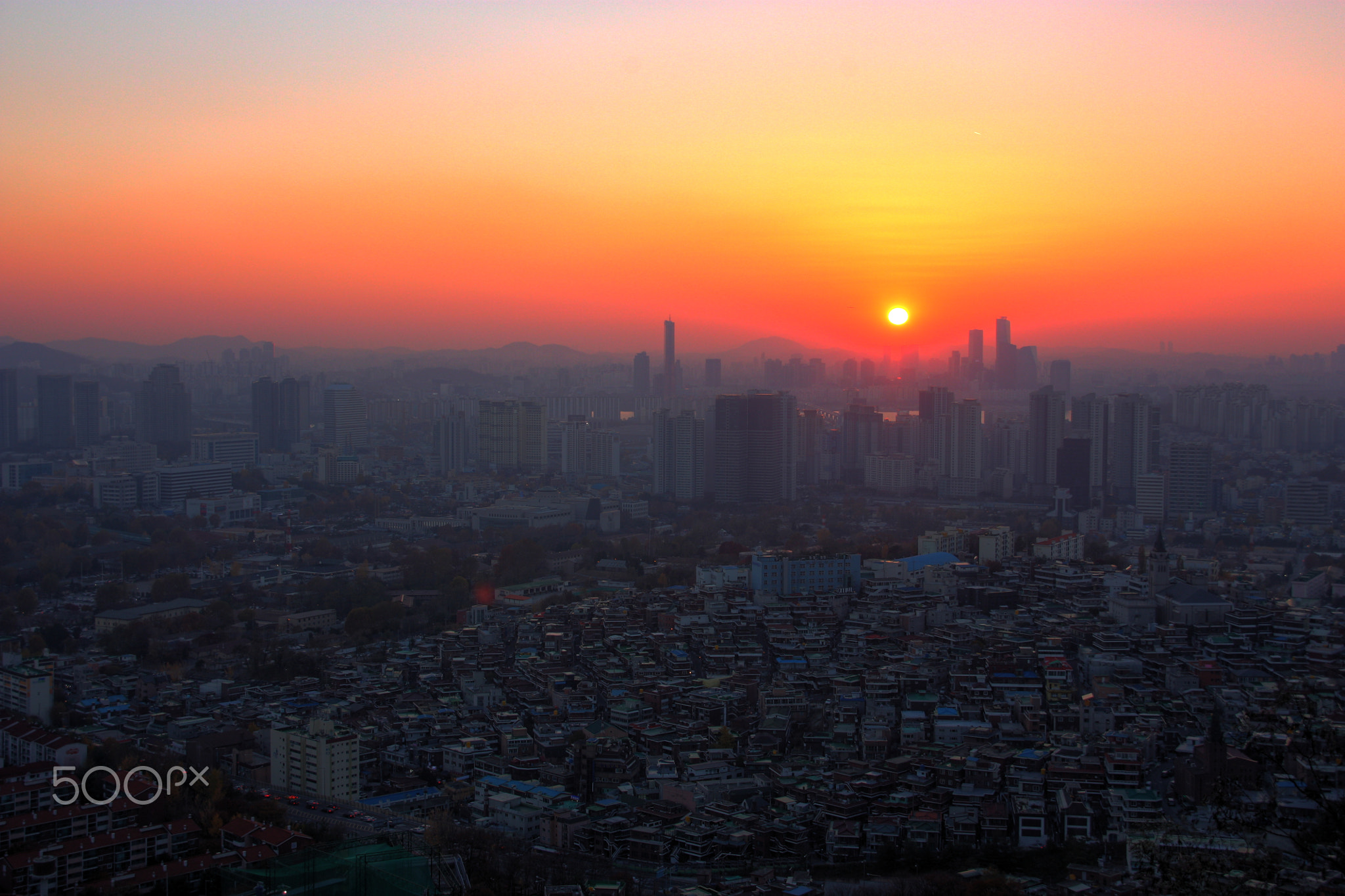 Sunset over Seoul from Namsan