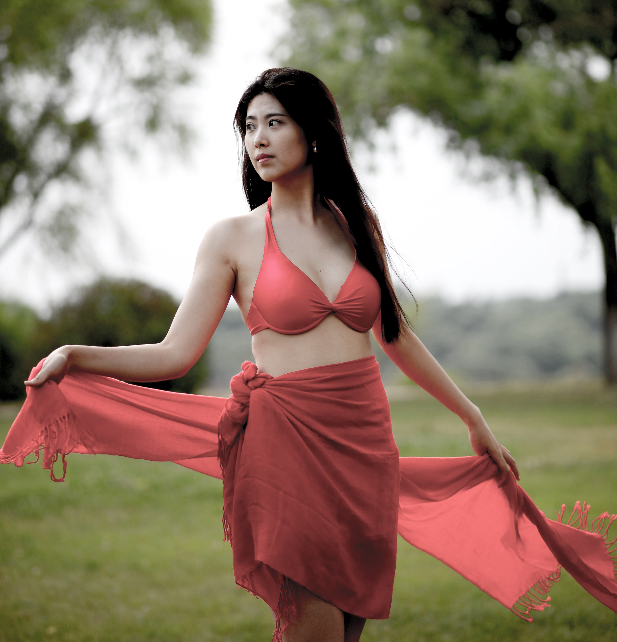 Canon EF 85mm F1.8 USM sample photo. The breeze red yarn photography