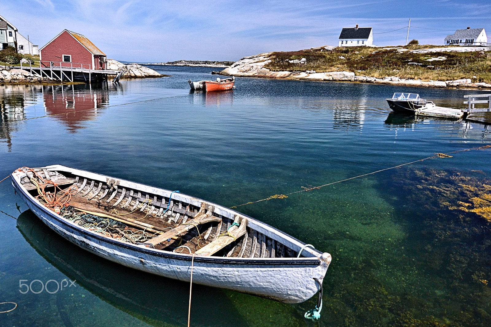 Nikon 1 V2 sample photo. Peggy's cove fishing boats photography