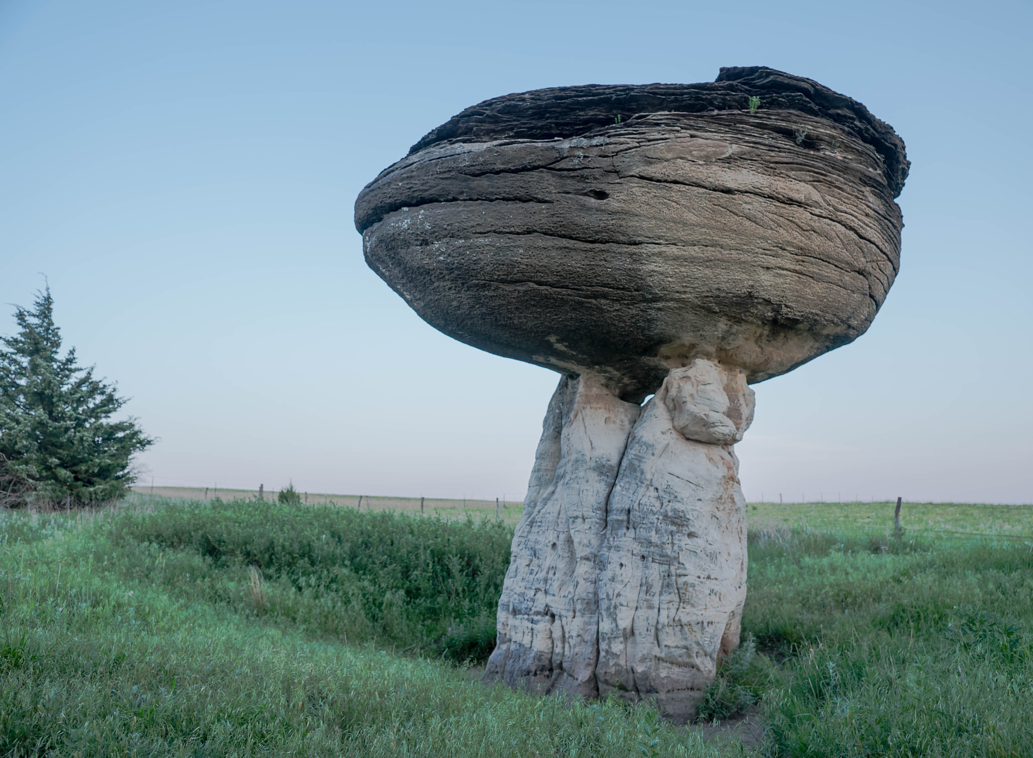 Sony a7S sample photo. Mushroom rock formation in kansas. photography
