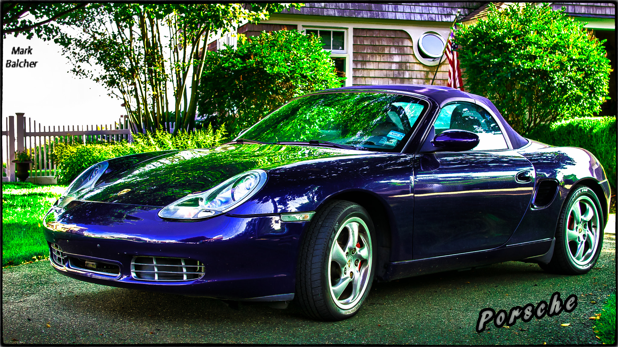 Pentax K-x sample photo. Nice porsche parked at summer beach house in madison, ct. photography
