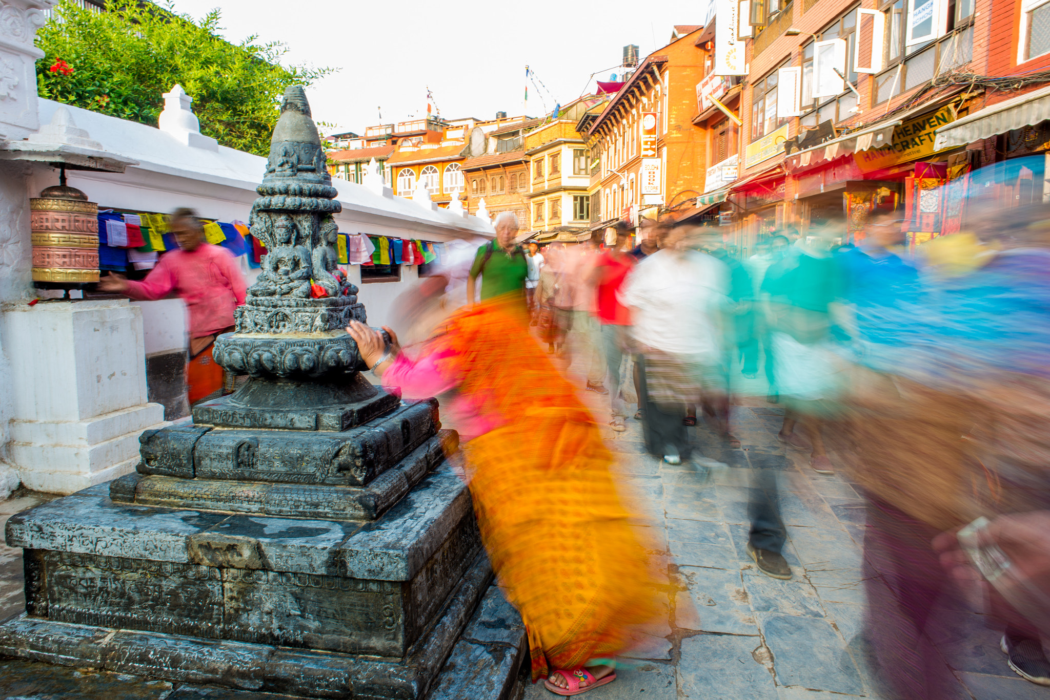 Nikon D600 + Nikon AF Nikkor 24mm F2.8D sample photo. Praying in bodnath photography