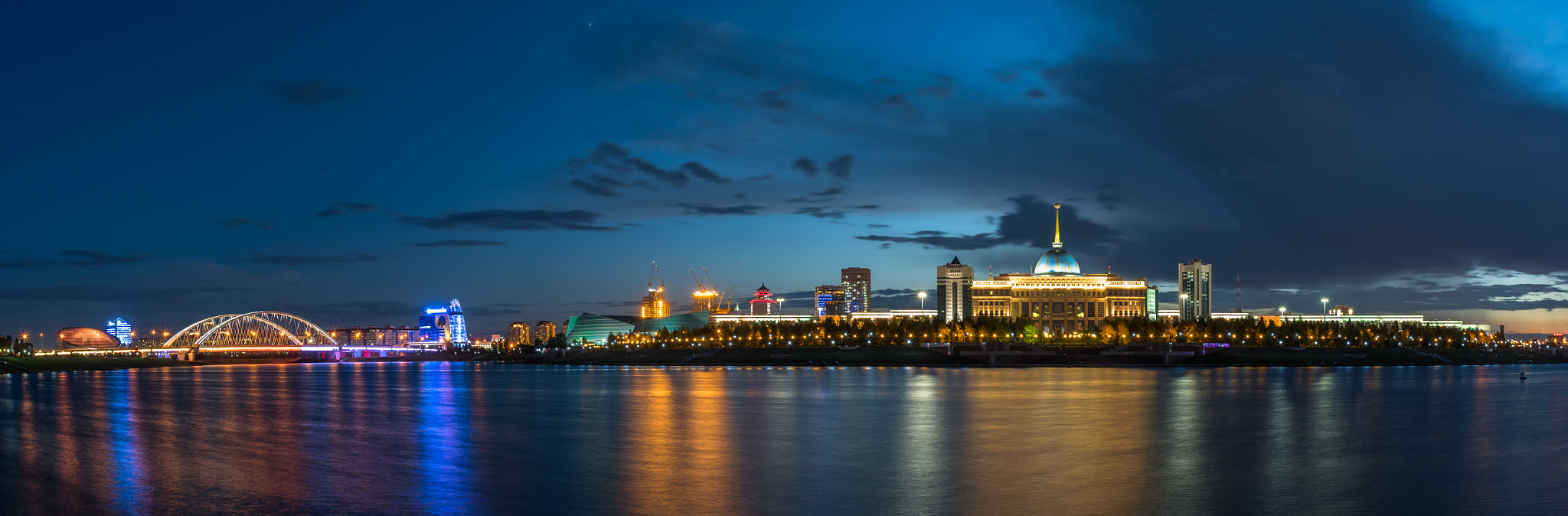 Nikon D810 + Nikon AF Nikkor 24mm F2.8D sample photo. Evening in astana photography