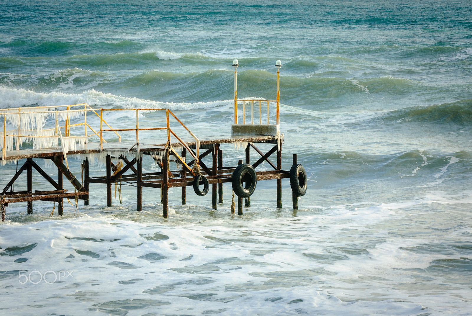 Nikon D200 sample photo. Sea surf pier photography