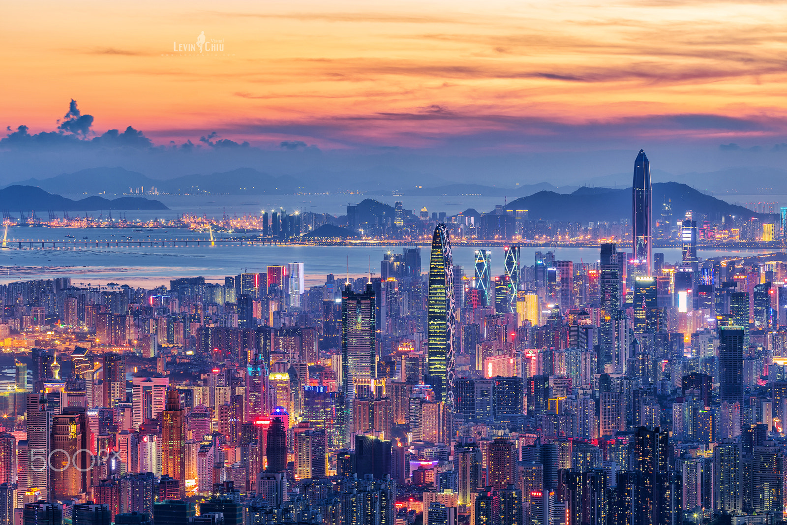 Canon EOS 6D + Canon EF 200mm F2L IS USM sample photo. Bustling city, shenzhen night photography