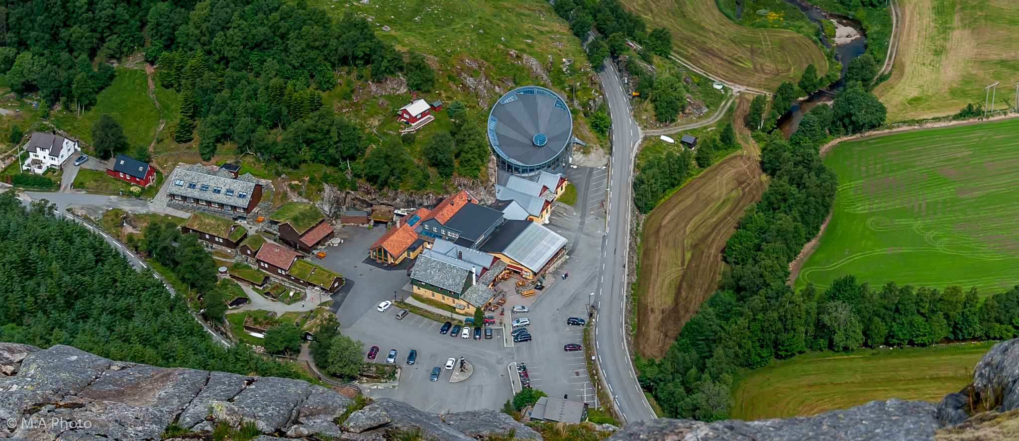 Sigma 18-200mm F3.5-6.3 II DC OS HSM sample photo. Bird's eye view of byrkjedalstunet, norway photography