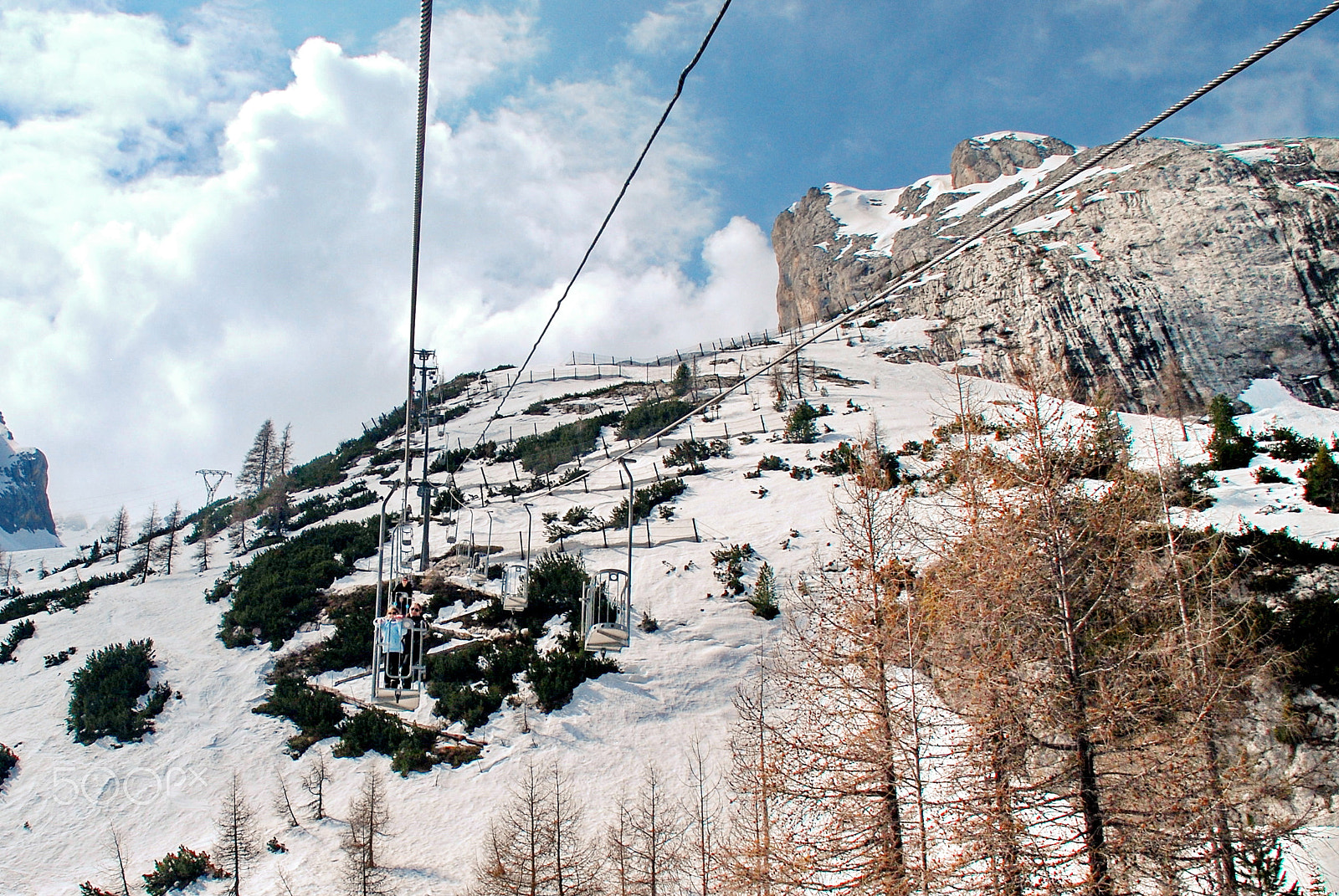 Nikon D40X sample photo. Unique ski lift in the italian dolomites photography