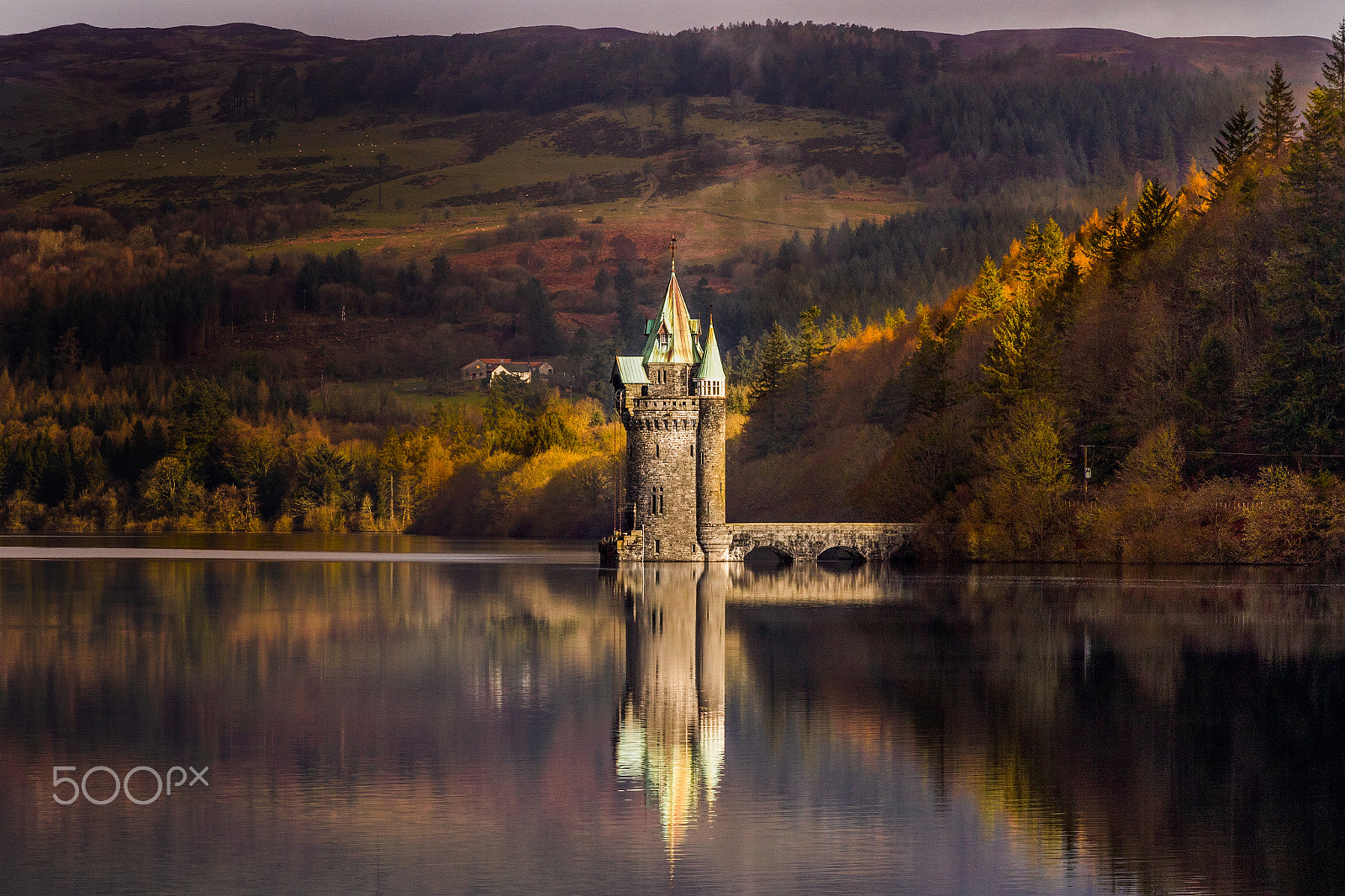 EF75-300mm f/4-5.6 sample photo. The princess tower - lake vyrnwy wales photography