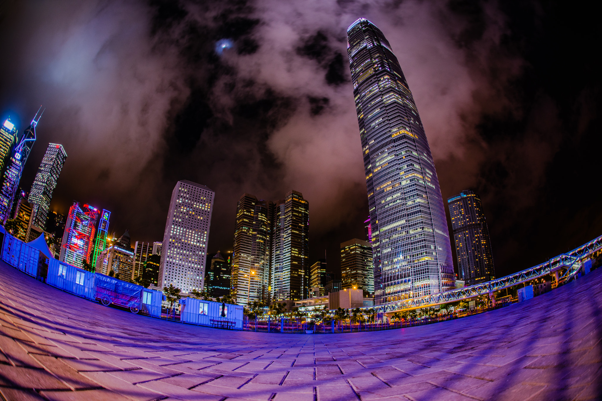 Sony a7 II + Sigma 15mm F2.8 EX DG Diagonal Fisheye sample photo. Central, hong kong, in a fisheye view photography