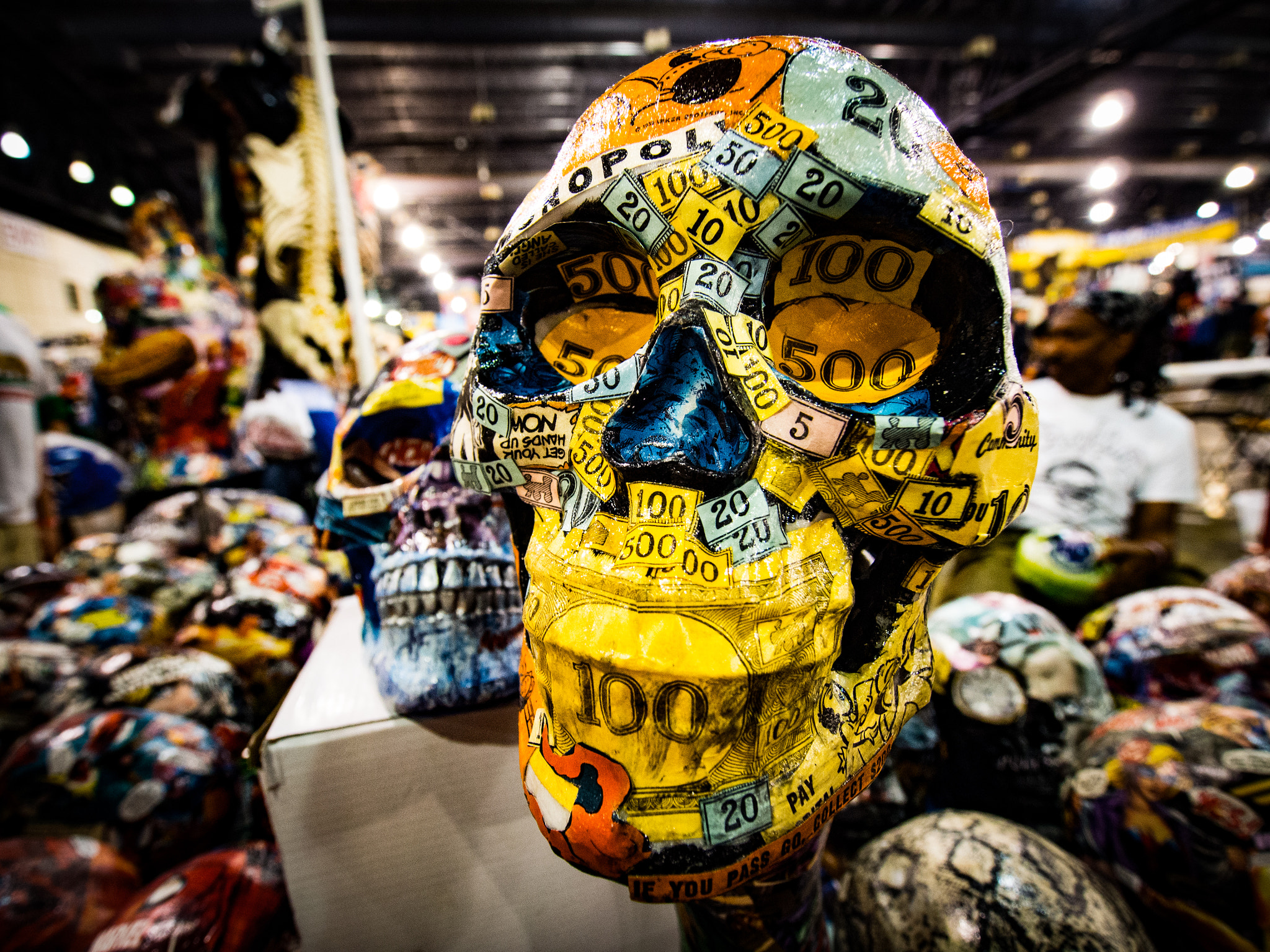 OLYMPUS M.9-18mm F4.0-5.6 sample photo. Découpage skull, philadelphia comic con, 2016 photography