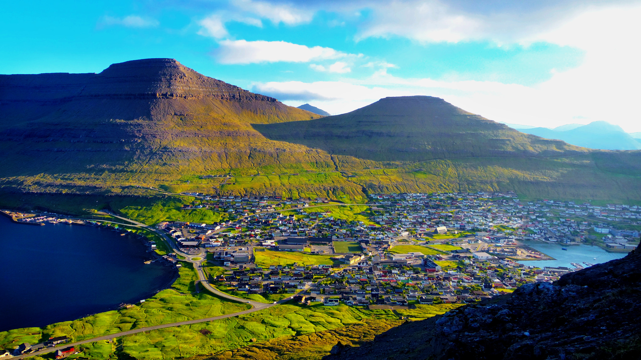 Pentax 02 Standard Zoom sample photo. View over klaksvík photography