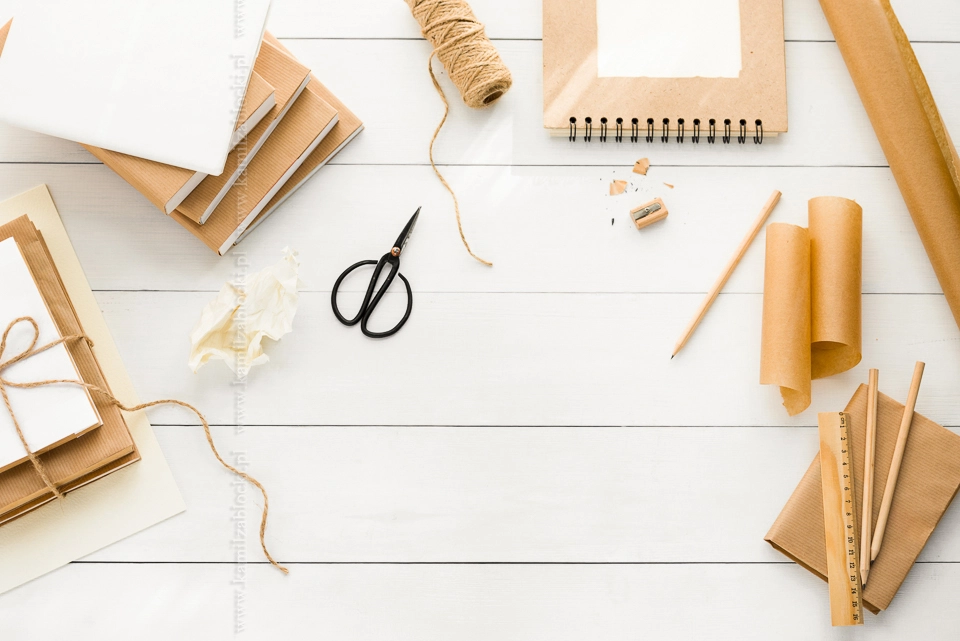 Covering books with brown kraft paper