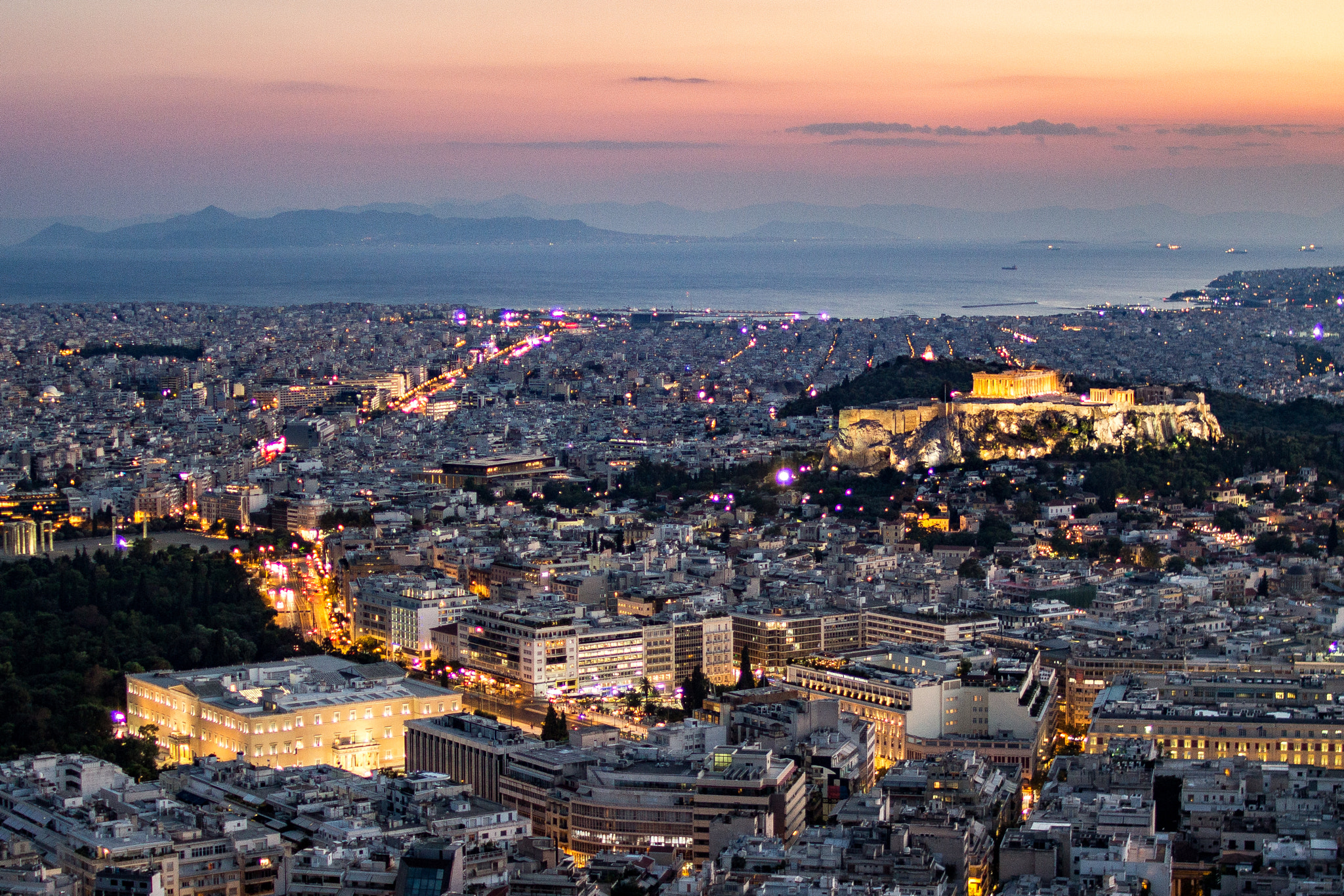 Sigma 30mm F1.4 EX DC HSM sample photo. Sunset over athens photography