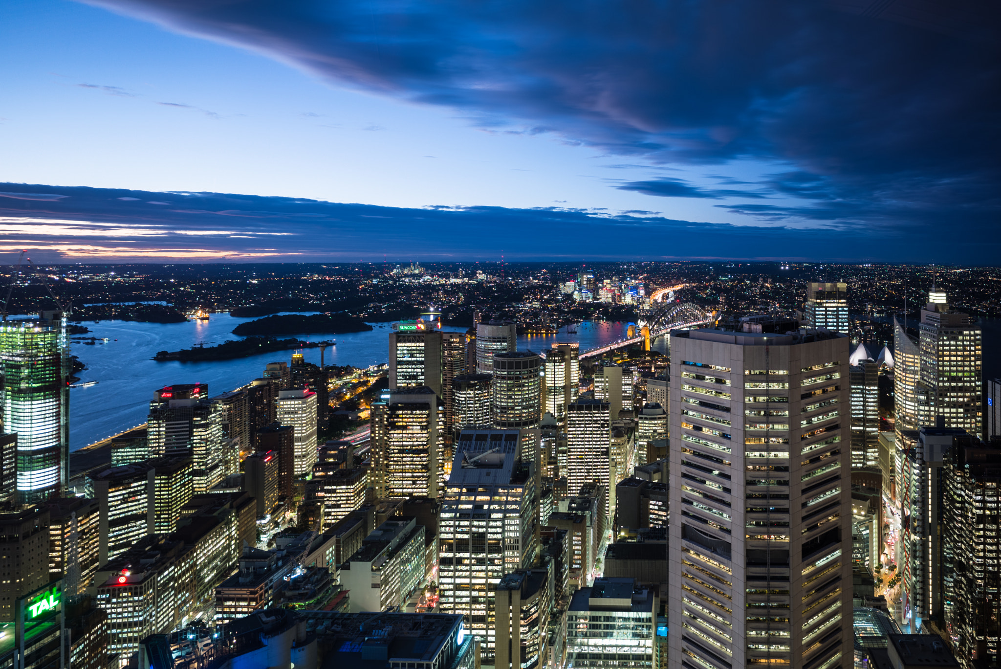 Leica Super-Elmar-M 21mm F3.4 ASPH sample photo. Blue hour 250 metres above sydney photography