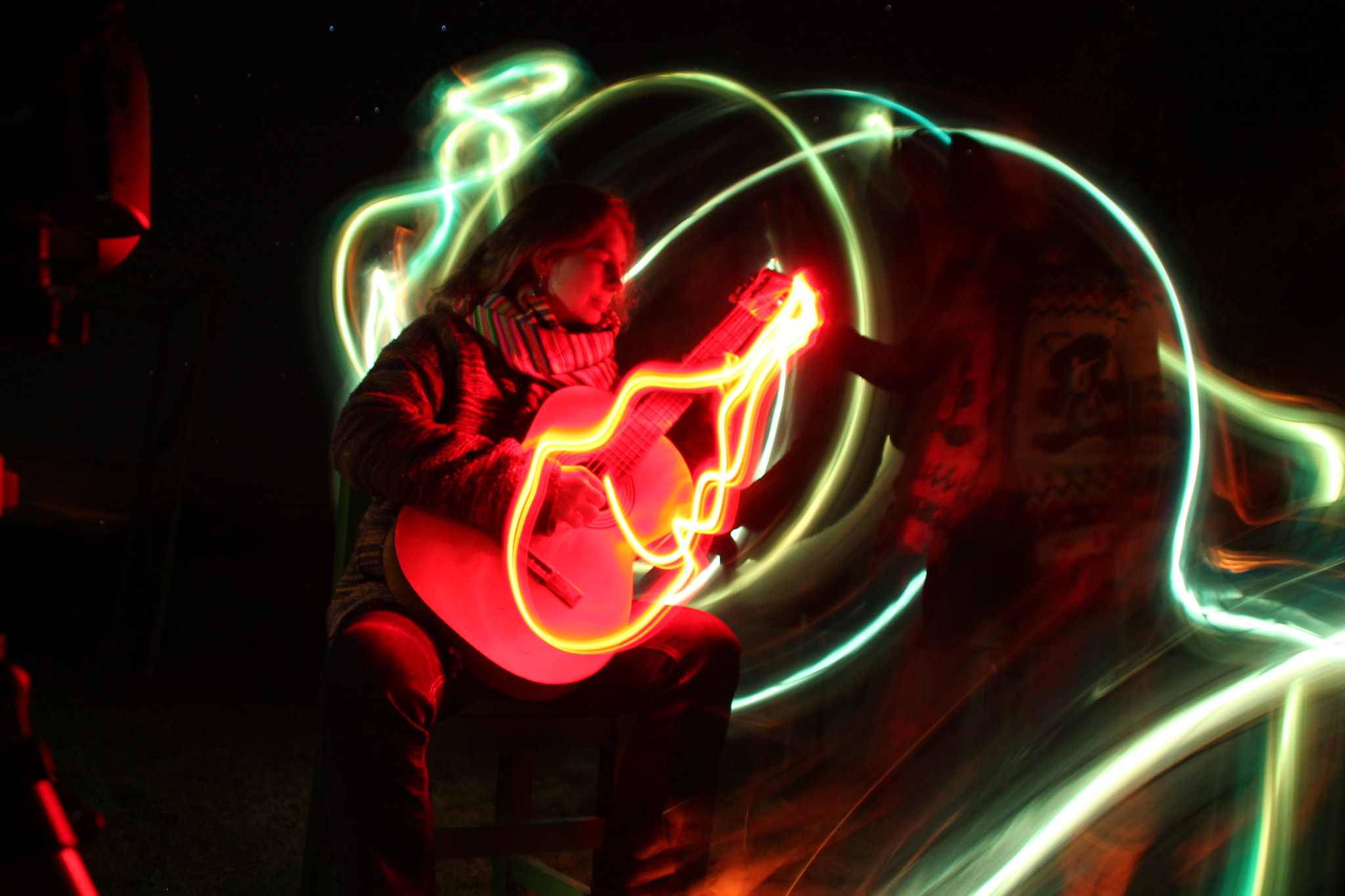 Canon EOS 1100D (EOS Rebel T3 / EOS Kiss X50) sample photo. Guitar on fire photography