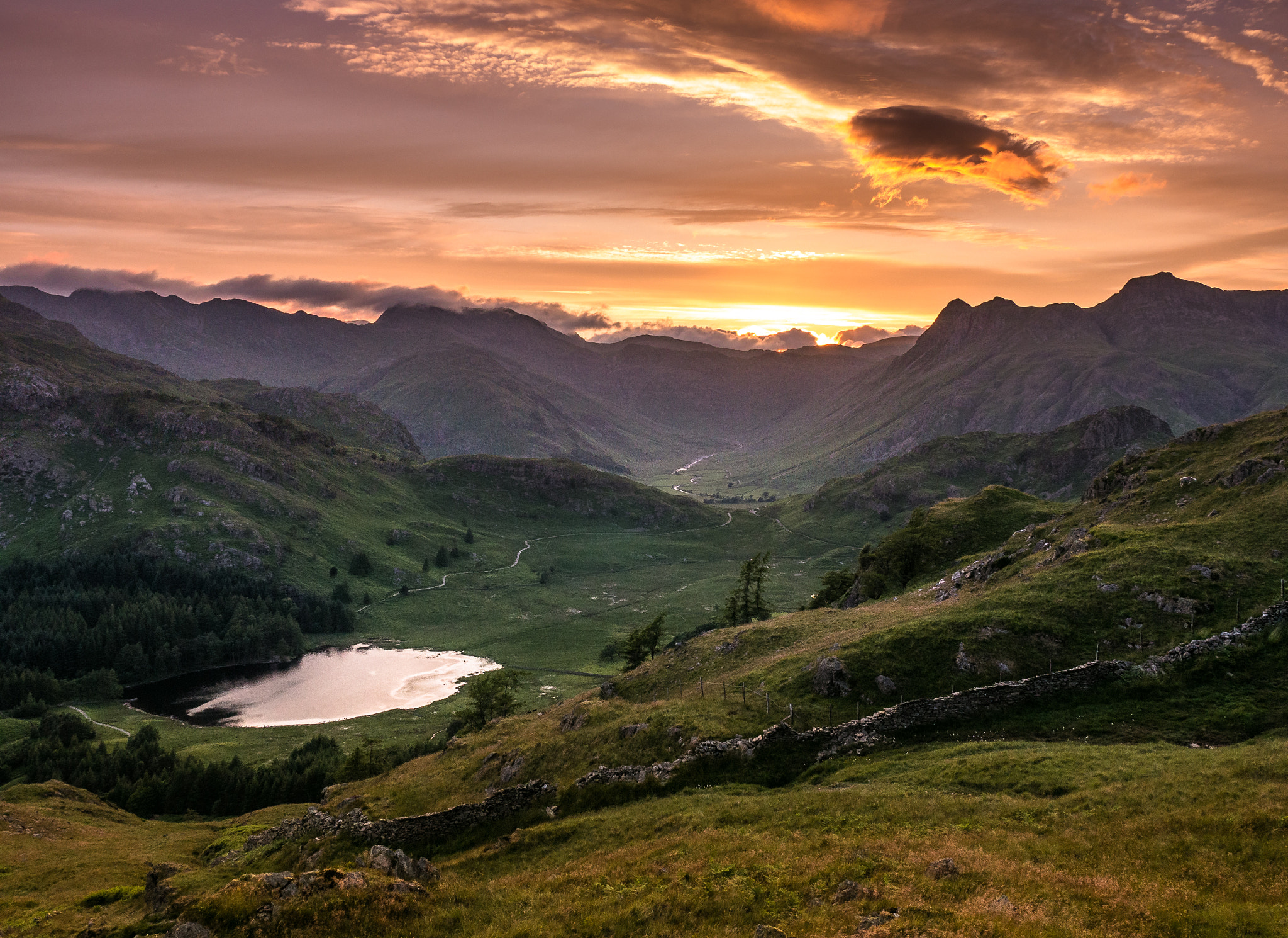Panasonic Lumix DMC-GH3 sample photo. Langdale sunset photography