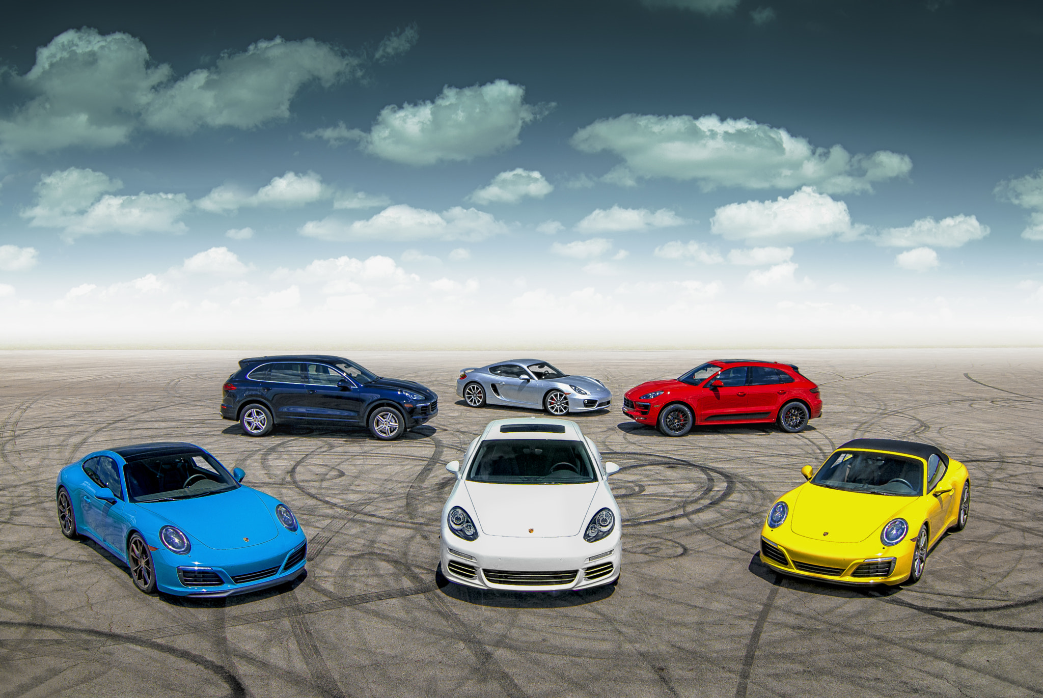 Nikon D3000 sample photo. Porsche lineup photography