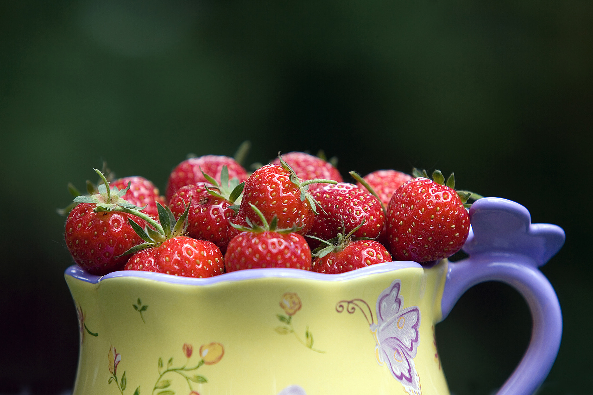 Canon EOS-1D Mark II N + Canon EF 70-200mm F2.8L IS USM sample photo. Strawberries in cup photography