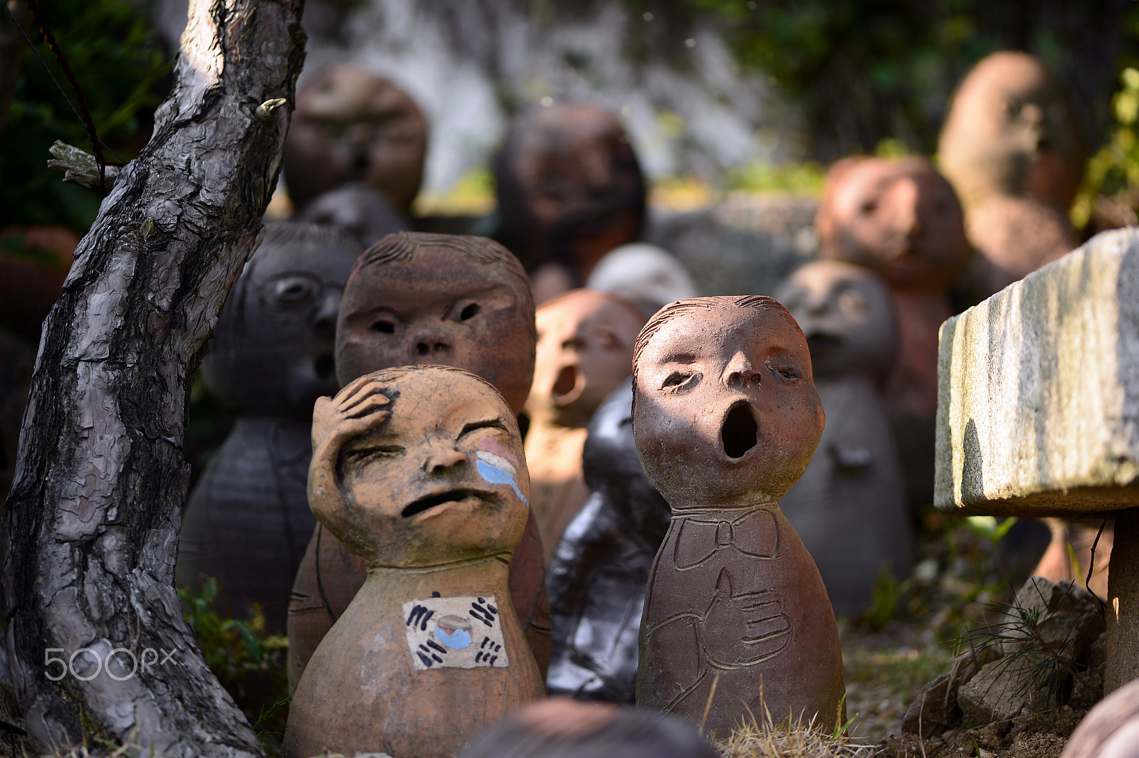 Nikon Df sample photo. Chorus of clay dolls photography
