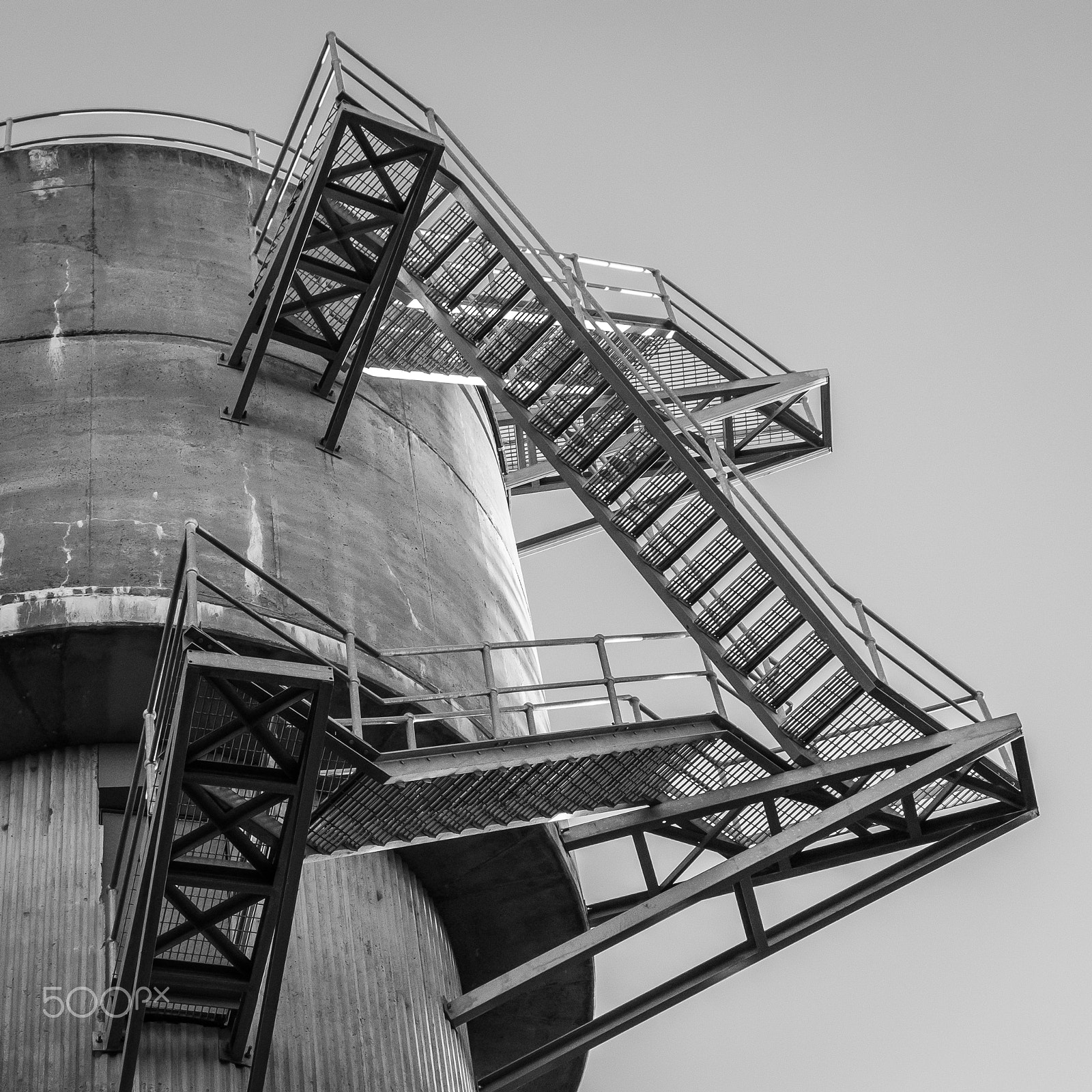 Nikon 1 V3 sample photo. Water tower stairs photography