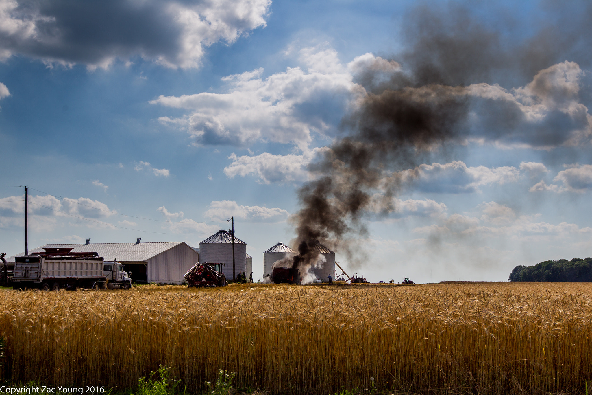 Canon EOS-1D Mark IV sample photo. Grain truck fire photography
