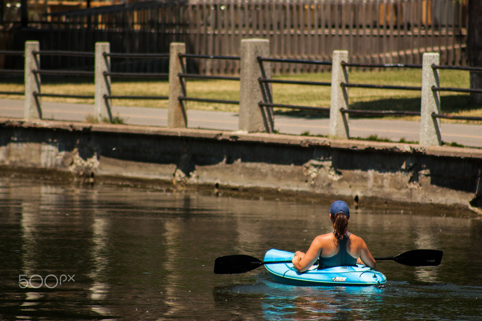 Canon EF 75-300mm f/4-5.6 USM sample photo. Rideau canal kayak photography