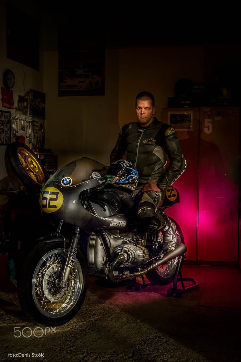 Nikon D7100 + AF Nikkor 35mm f/2 sample photo. Motorcycle rider photography