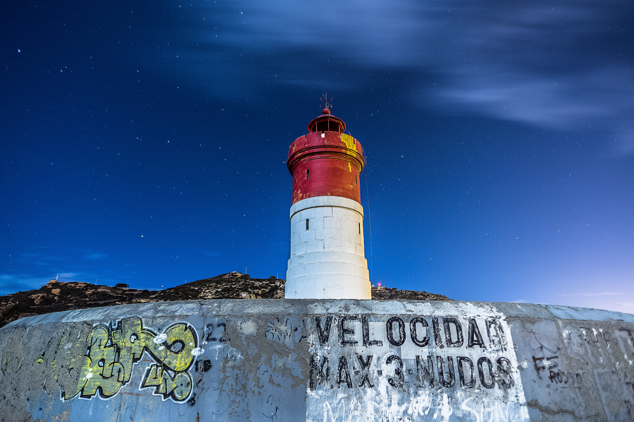 Sigma 20mm EX f/1.8 sample photo. Faro de cartagena. fotografía nocturna de larga exposición. photography