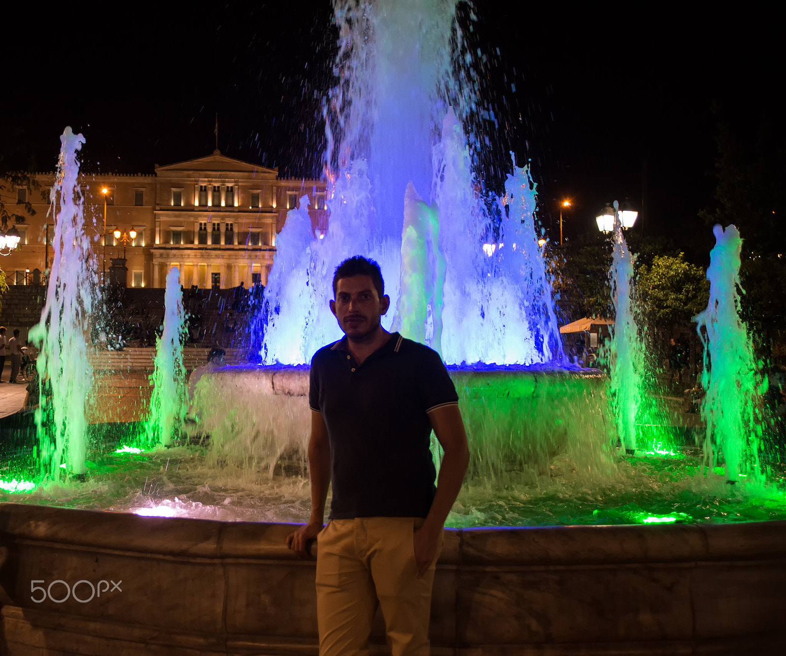 Nikon D610 + AF Zoom-Nikkor 28-105mm f/3.5-4.5D IF sample photo. Syntagma fountain by night. photography