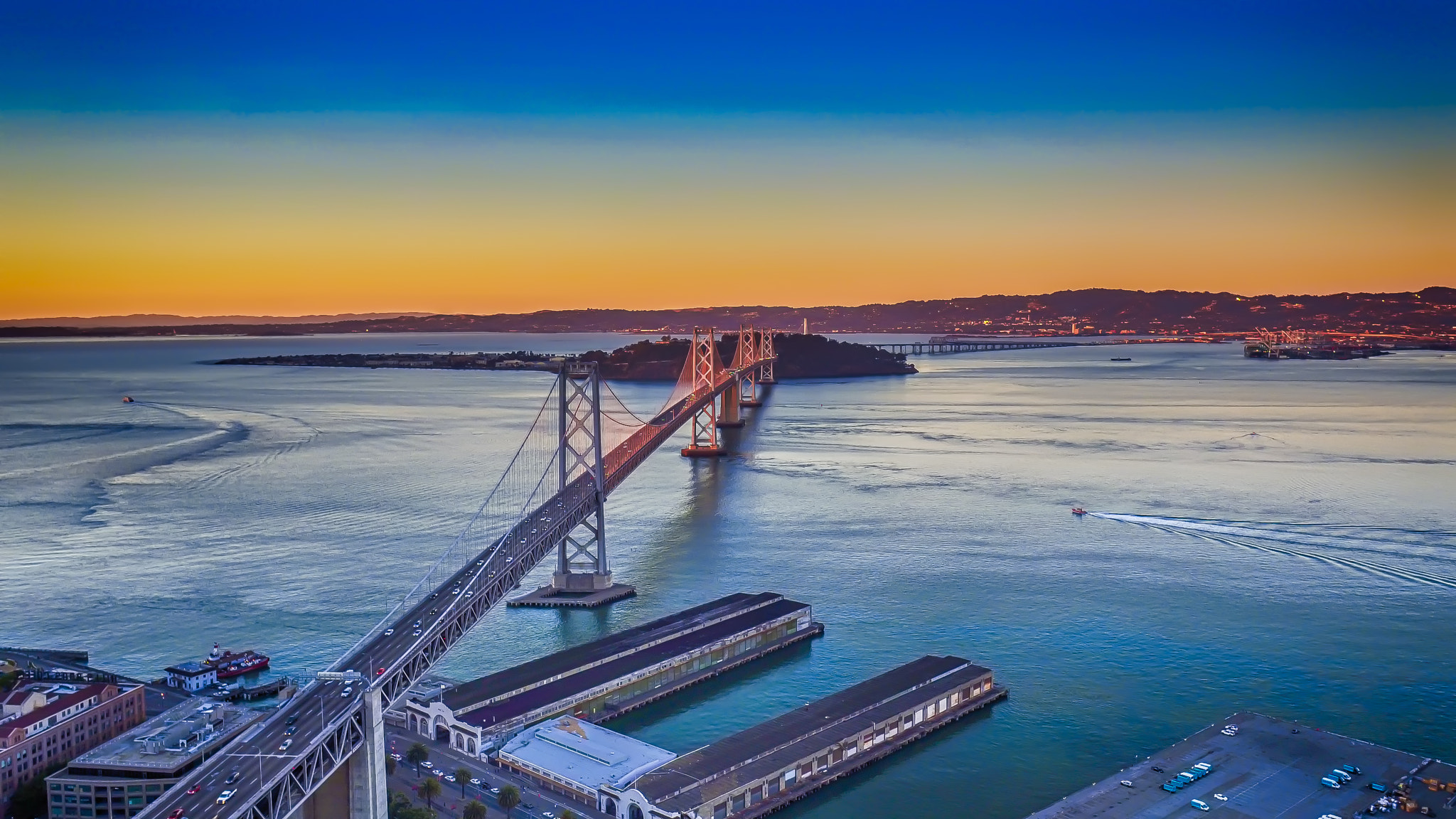 DJI FC550 + OLYMPUS M.12mm F2.0 sample photo. Bay bridge photography