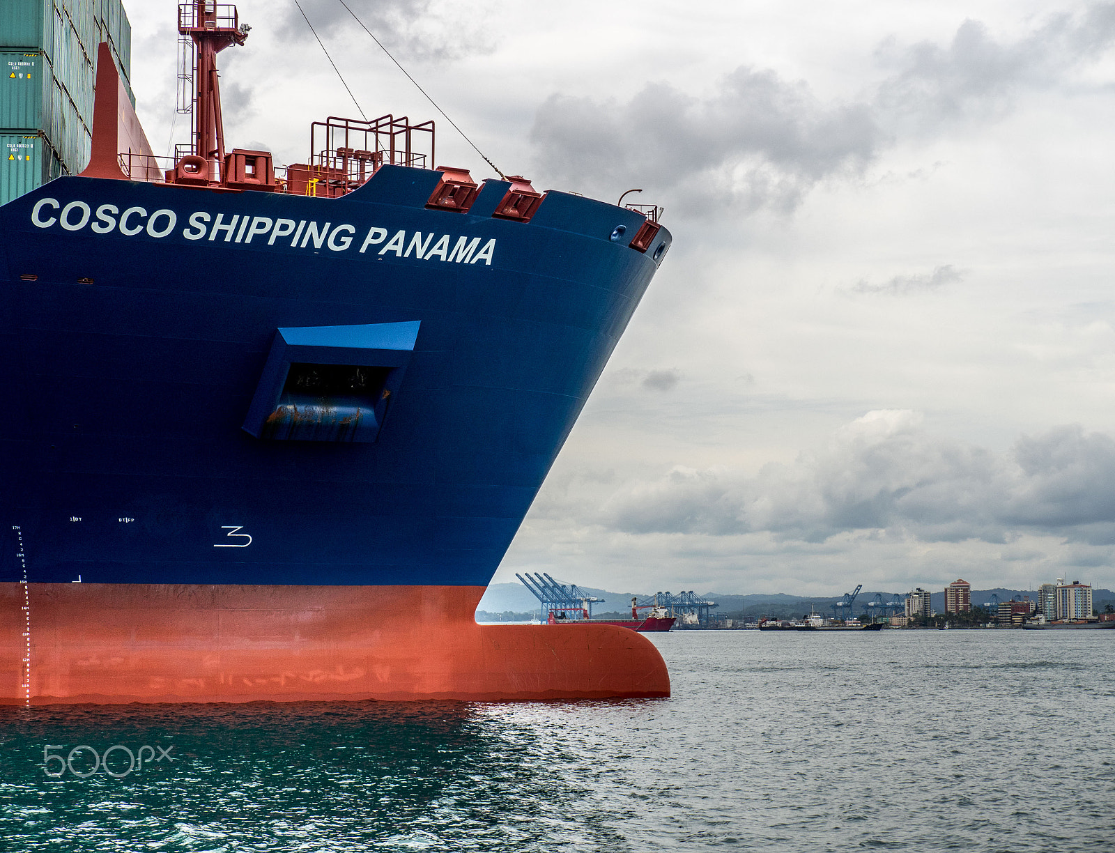 Panasonic Lumix G X Vario 35-100mm F2.8 OIS sample photo. Cosco shipping panama at manzanillo bay photography