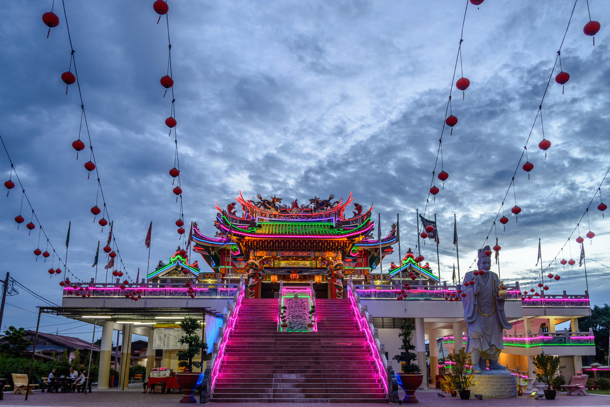 AF Zoom-Nikkor 28-80mm f/3.3-5.6G sample photo. Temple under cloudy sky photography
