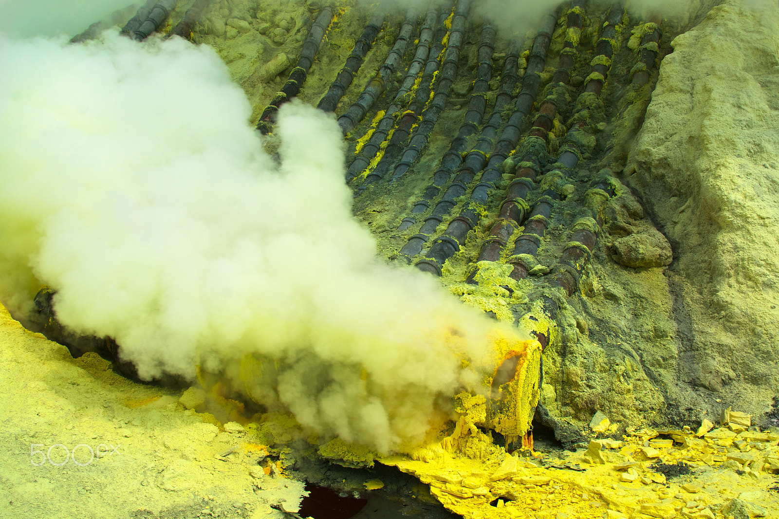 Sony Alpha DSLR-A580 sample photo. Ijen – sulfur condensers photography