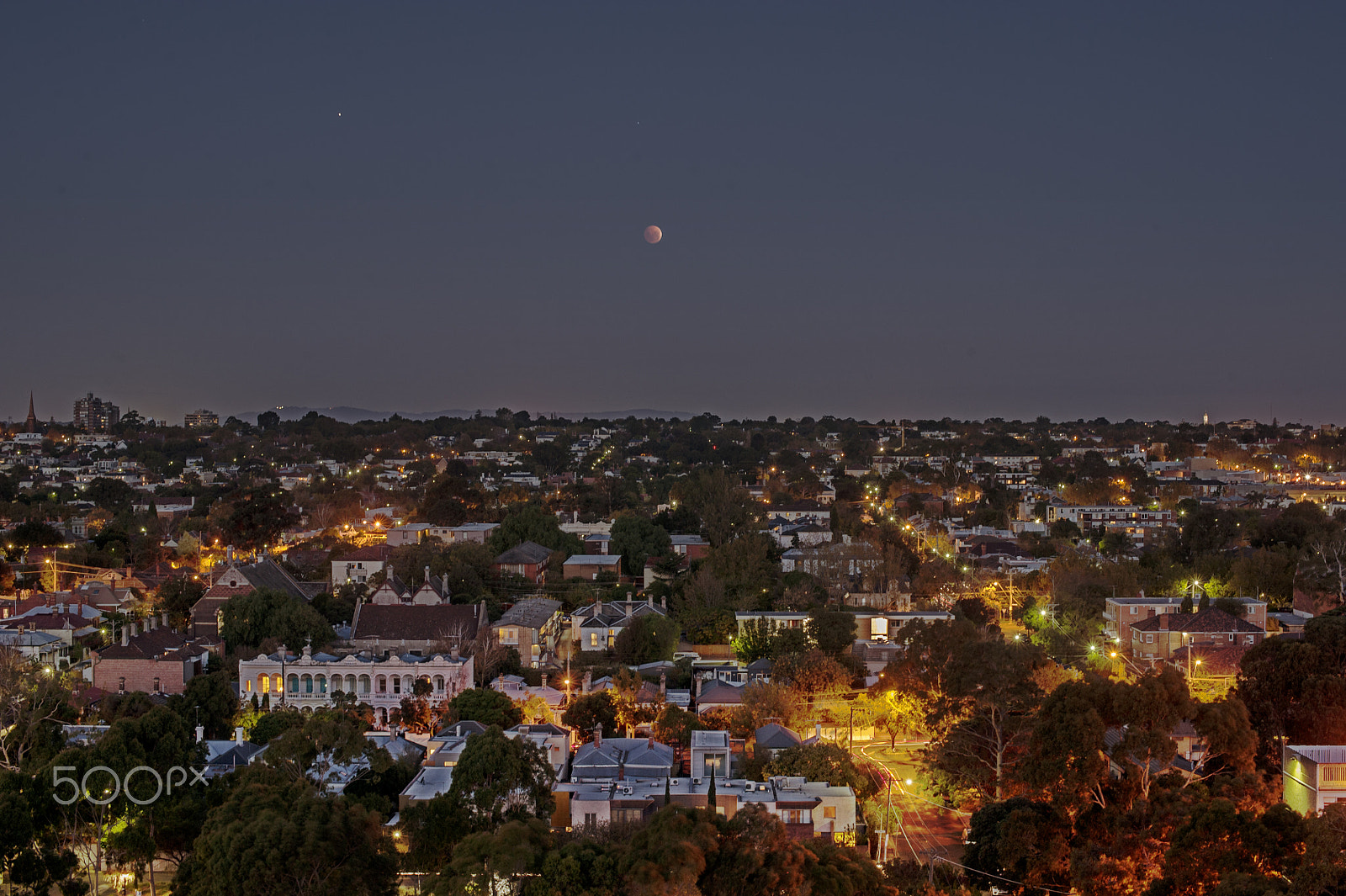 Nikon D3 + Nikon AF-S Nikkor 50mm F1.4G sample photo. Red moon. (south yarra, 2014) photography