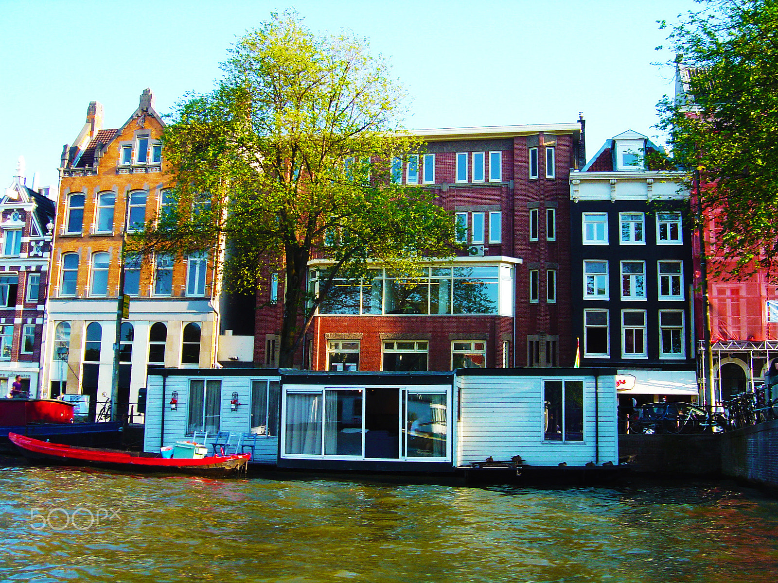 Sony DSC-P92 sample photo. Boat house in amsterdam photography