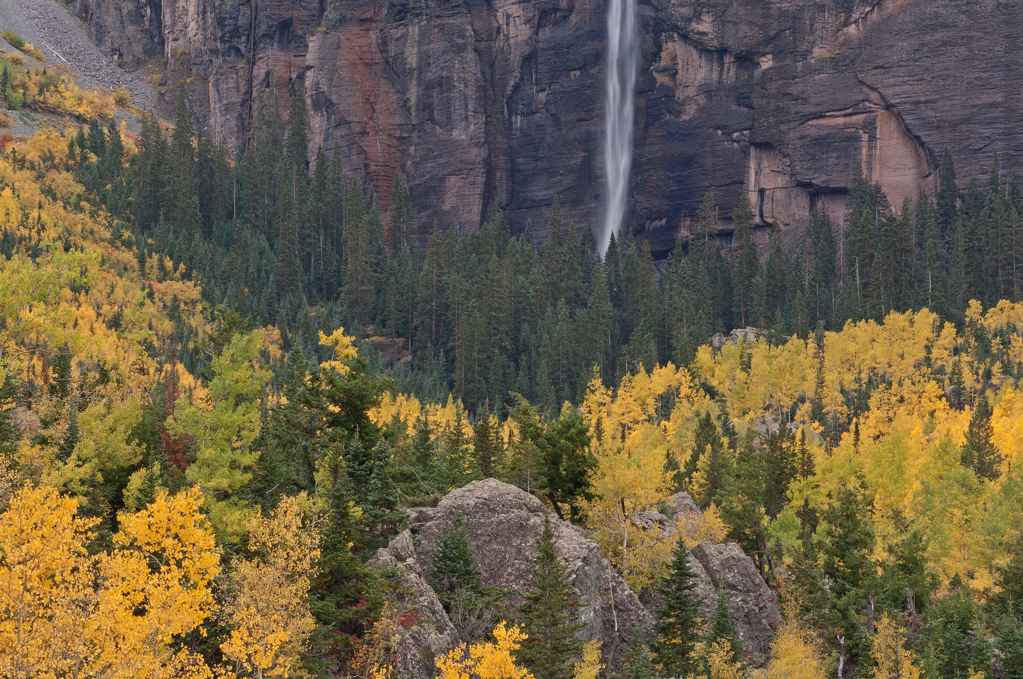 Nikon D2X sample photo. Autumn bridal veil falls photography