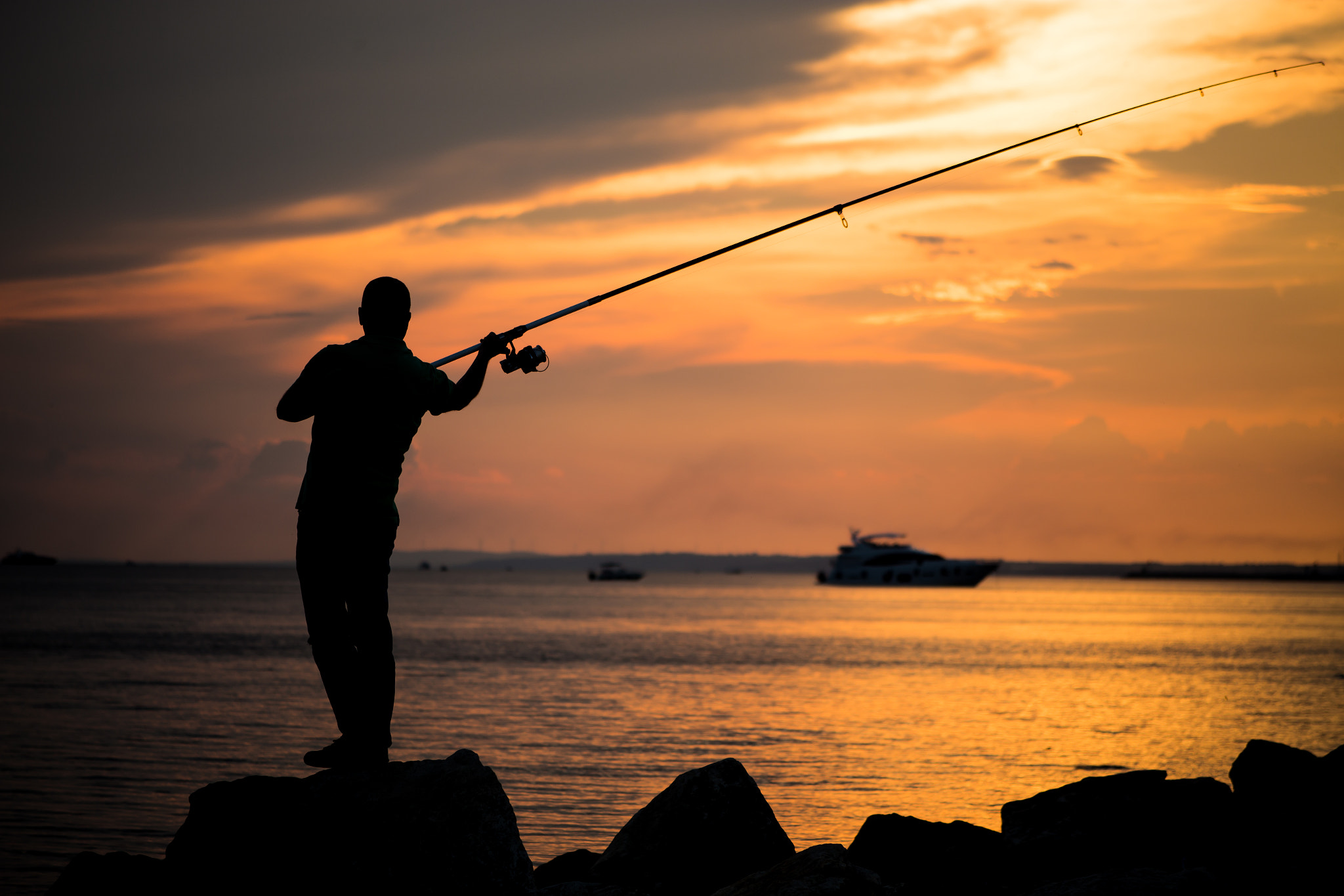 Canon EOS 6D + Canon EF 100-400mm F4.5-5.6L IS USM sample photo. Sunset fisherman 2 photography