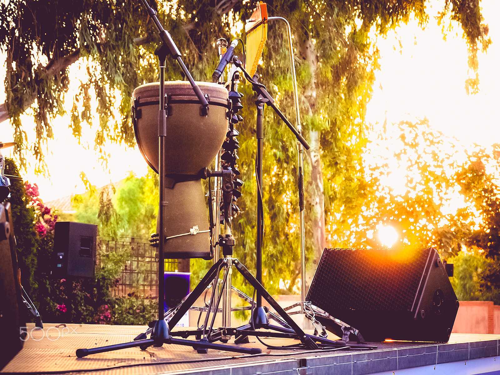 Panasonic Lumix DMC-GH3 sample photo. Timbales percussion instrument in sunset photography