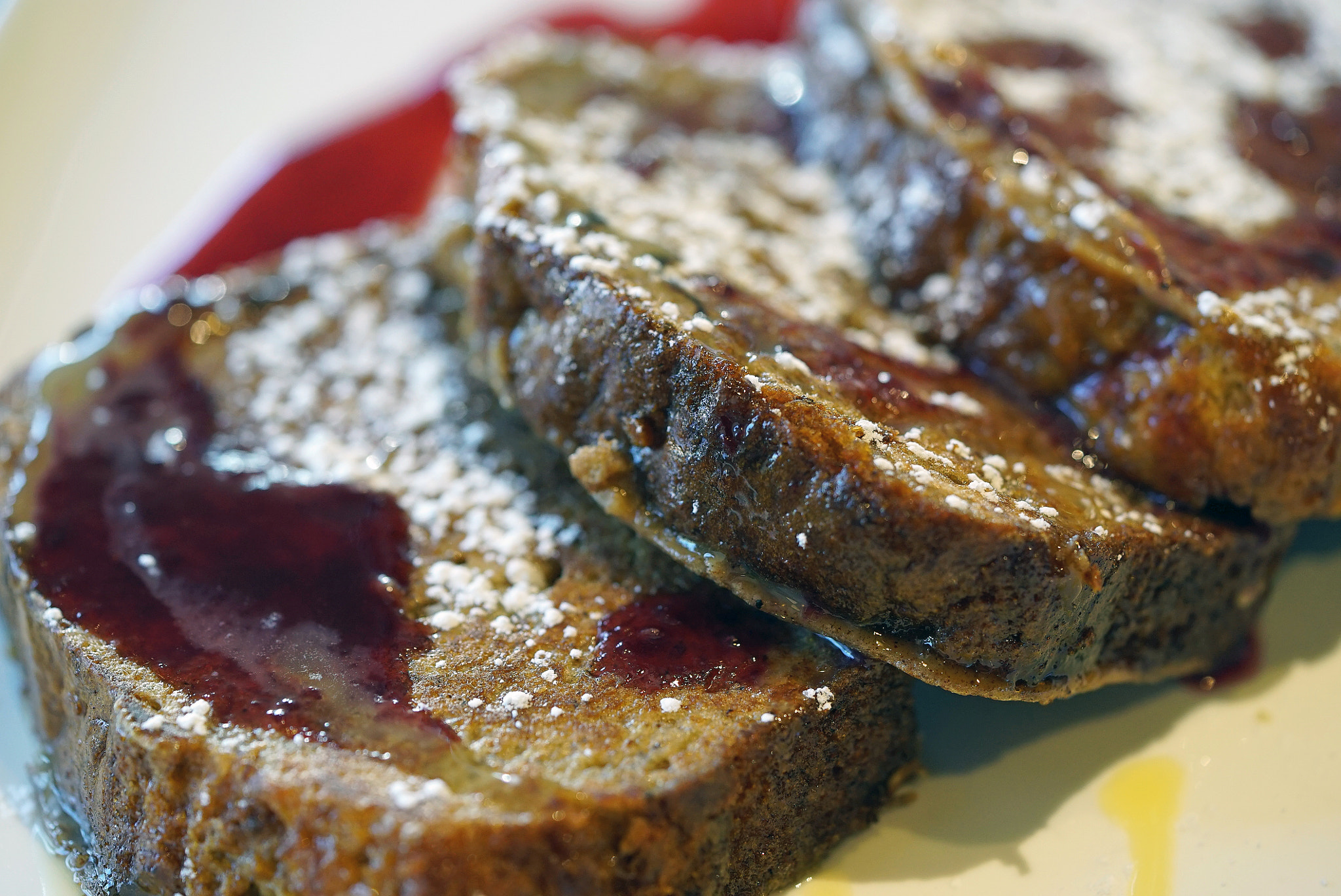 Sony a7S II + Sony FE 90mm F2.8 Macro G OSS sample photo. Omg banana bread french toast fs photography